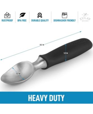 Heavy Duty Ice Cream Scoop - Stainless Steel Ice Cream Scooper With Non-Slip Rubber Grip