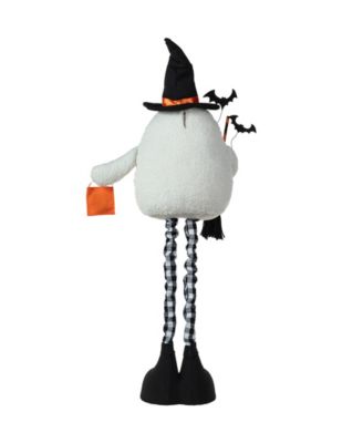 38"H Lighted Halloween Fabric Ghost Standing Decor, With Telescoping Legs and Timer