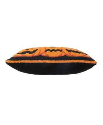18"L Hooked Halloween Pumpkins Pillow