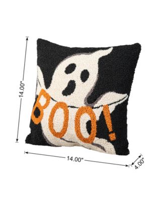 14"H Hooked Halloween Ghost "BOO" Pillow