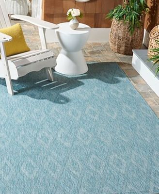 Courtyard CY8522 Aqua 5'3" x 7'7" Outdoor Area Rug