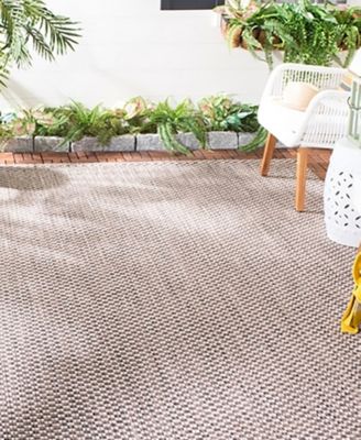 Courtyard CY8653 Light Brown and Light Gray 8' x 11' Sisal Weave Outdoor Area Rug