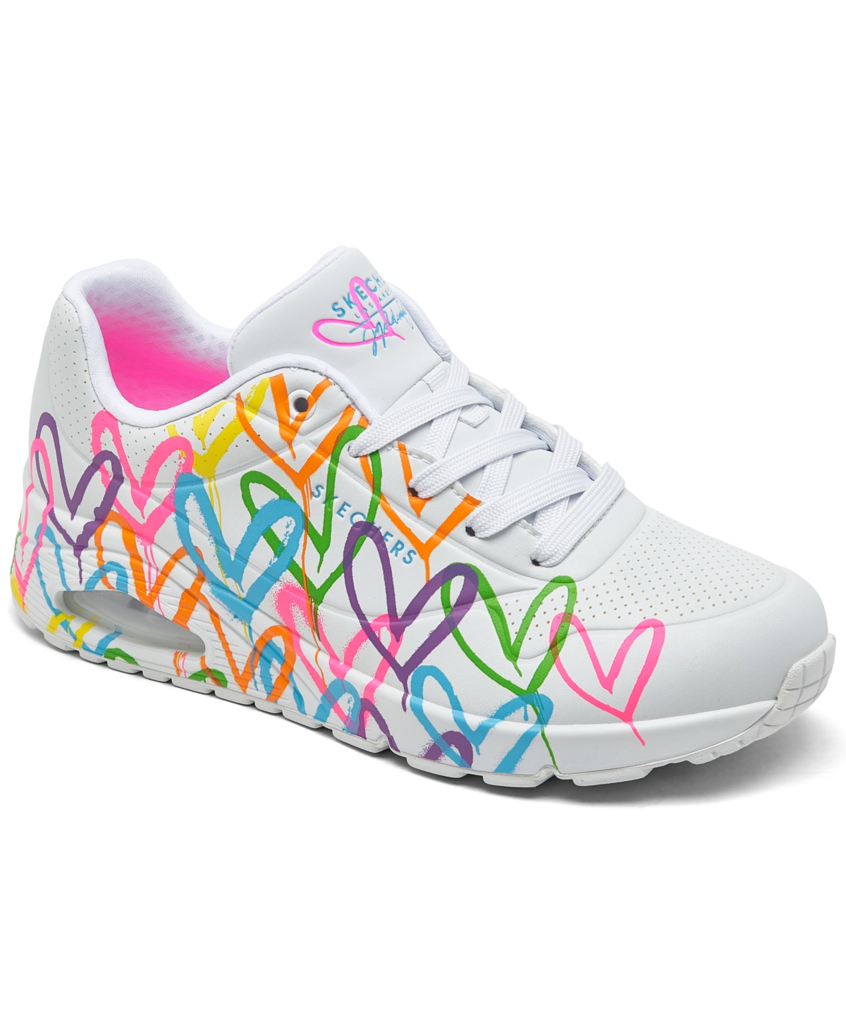 Street Women's Uno - Highlight Love Casual Sneakers from Finish Line - White/multi