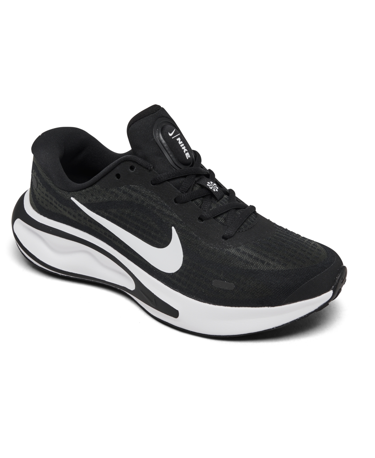 Nike Women's Journey Run Running Sneakers From Finish Line In Black,white