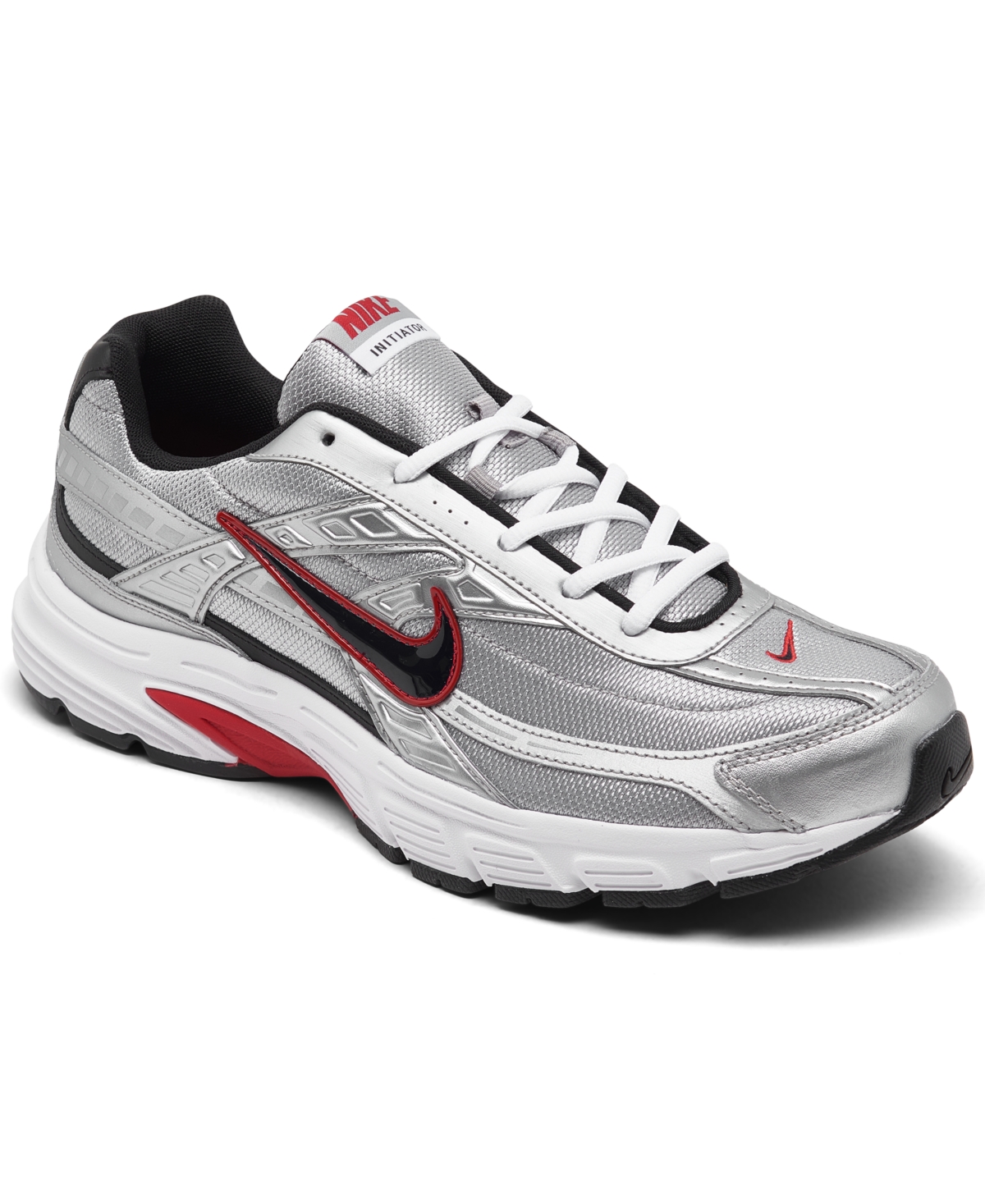Shop Nike Men's Initiator Running Sneakers From Finish Line In Metallic Silver,white
