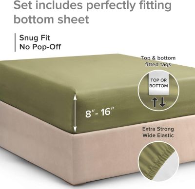 14"-16" Deep Pocket Cotton Fitted Sheet, King