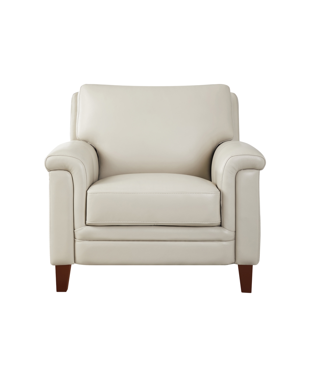Hydeline Westcott 38" Top Grain Leather Chair In Vanilla White