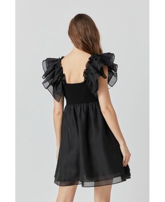Women's Organza Sleeve Mini Dress