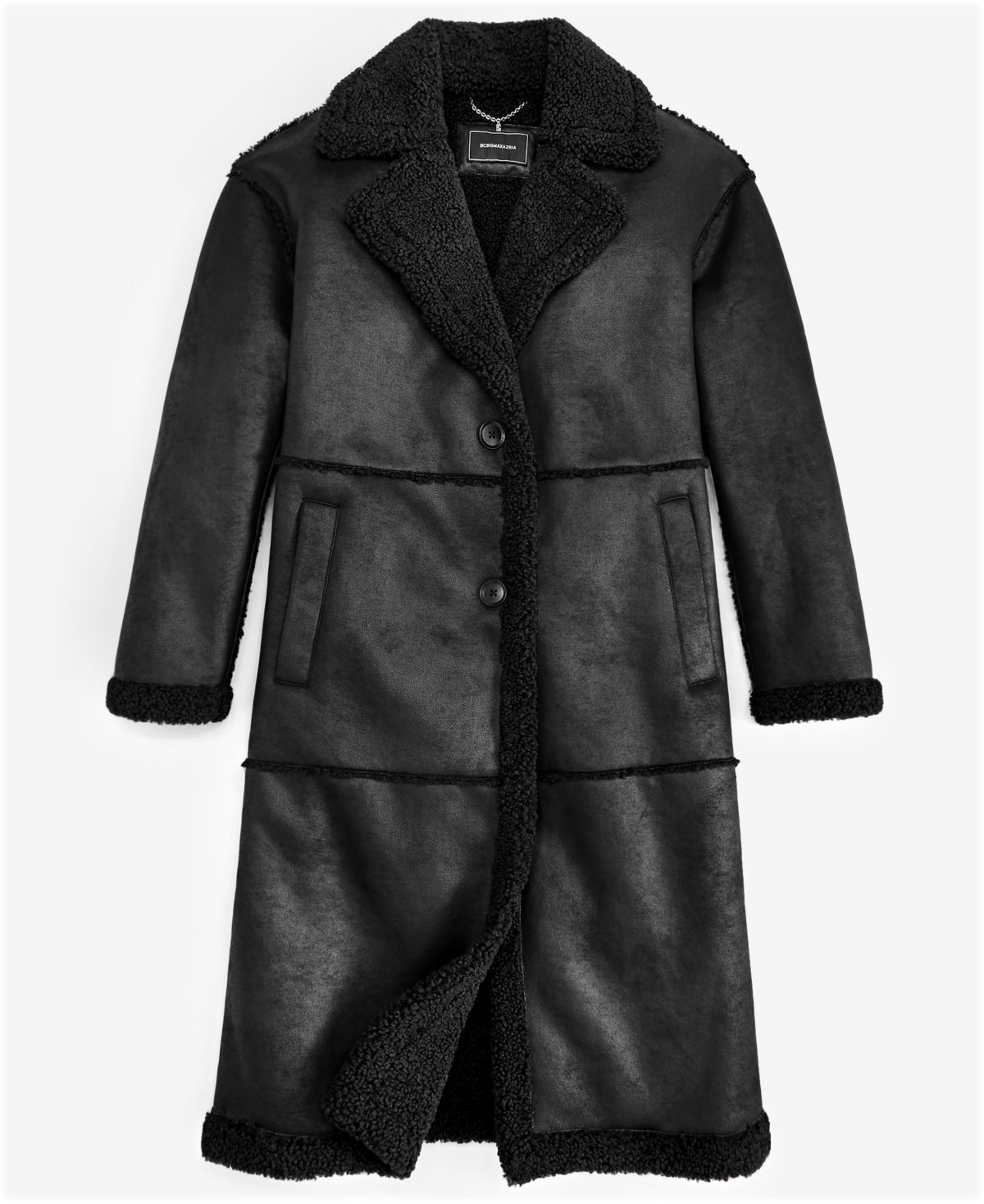 Bcbgmaxazria Women's Single-Breasted Faux-Shearling Coat