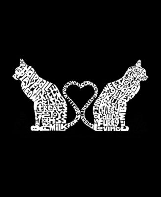 Cat Tail Hearts - Men's Word Art Hooded Sweatshirt