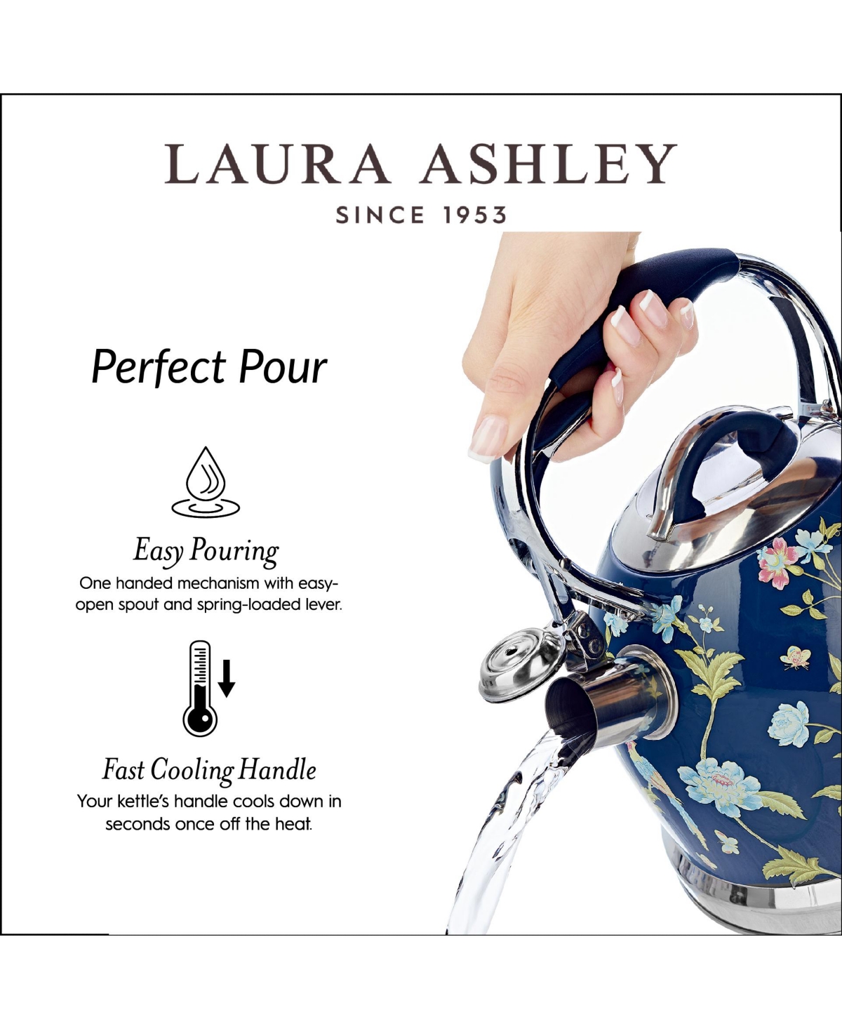 Laura Ashley 10-cup Navy Stove Top Kettle In Blue