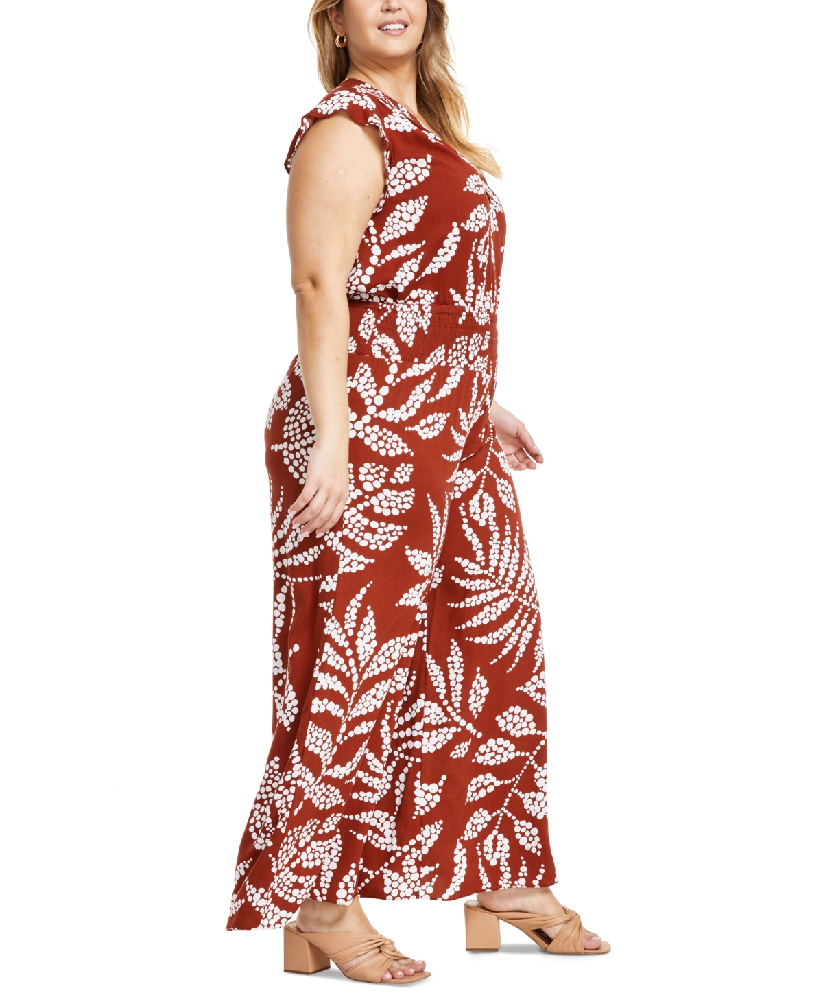 Vince Camuto Plus Size Smocked-Waist Wide-Leg Pants