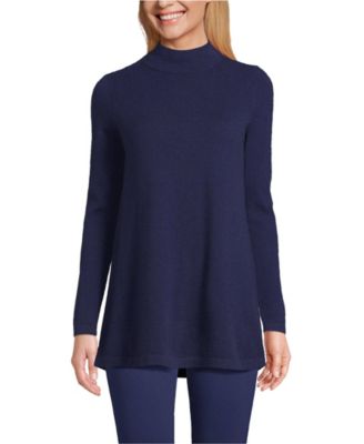 Women's Cashmere Mock Neck Swing Tunic Sweater