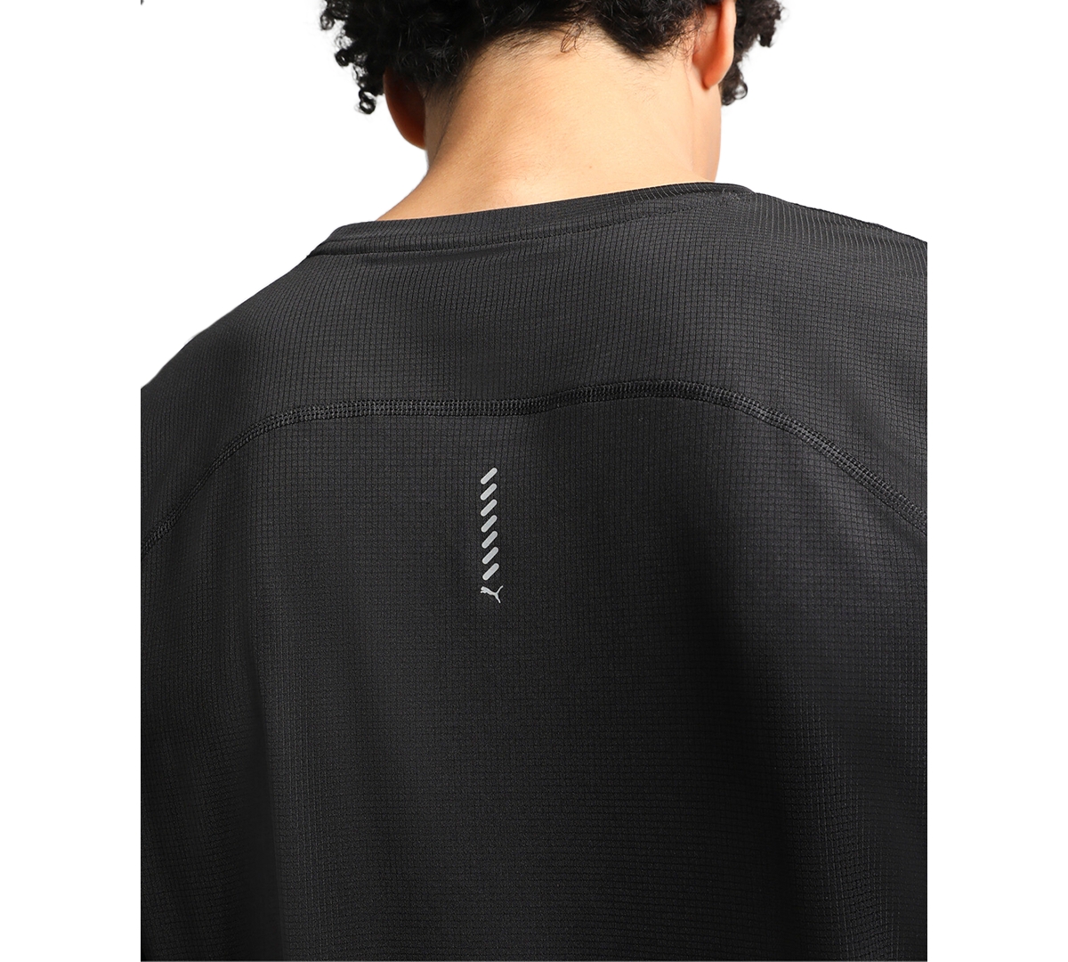 Puma Men's Run Favorite Velocity Logo T-Shirt - Puma Black-lime Pow