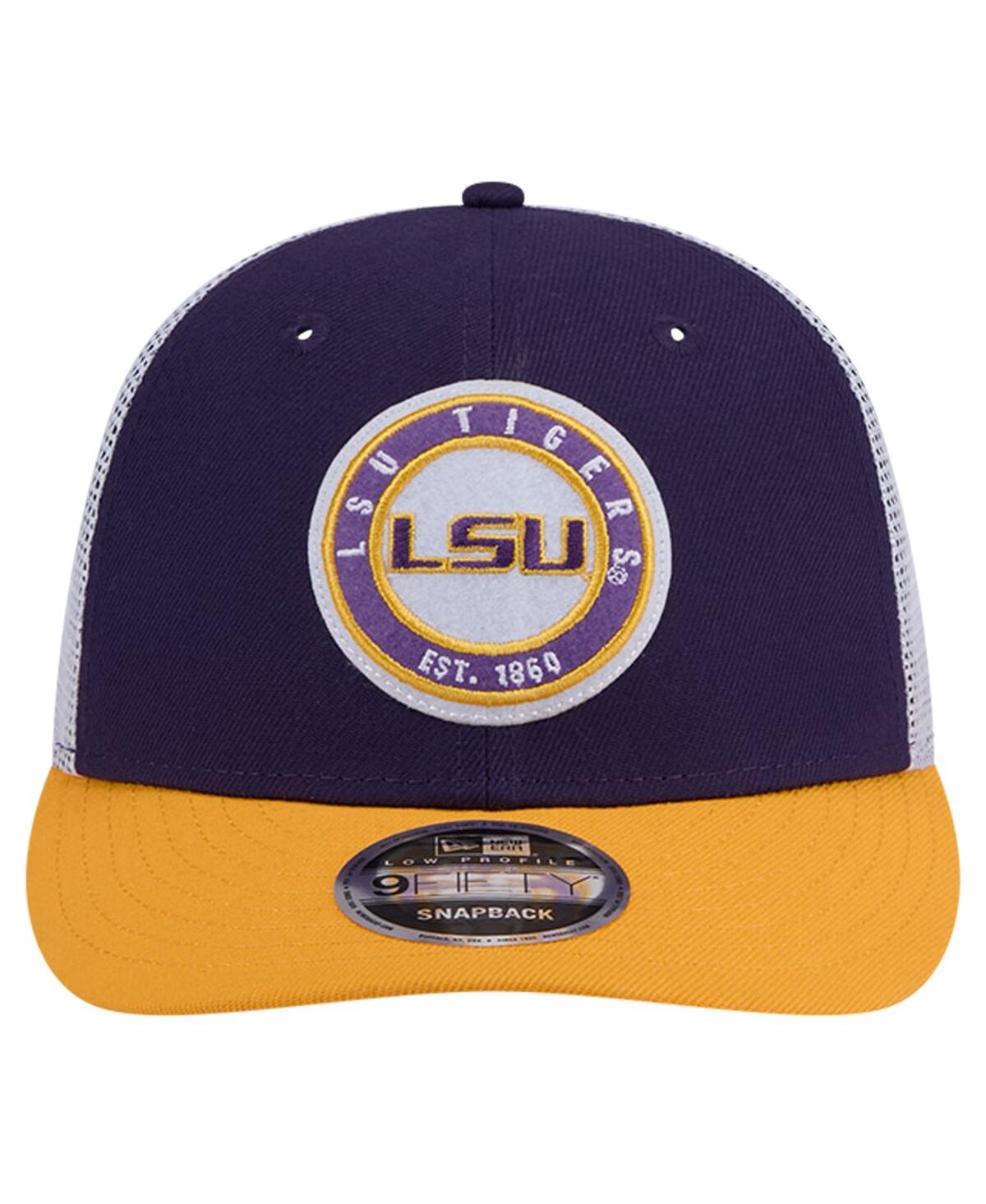 Shop New Era Men's Purple Lsu Tigers Throwback Circle Patch 9fifty Trucker Snapback Hat