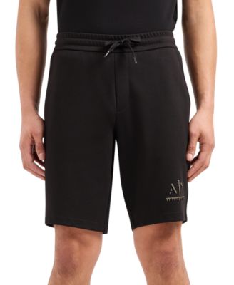 A|X Armani Exchange - Men's Metallic Logo-Print 9" Drawstring Shorts