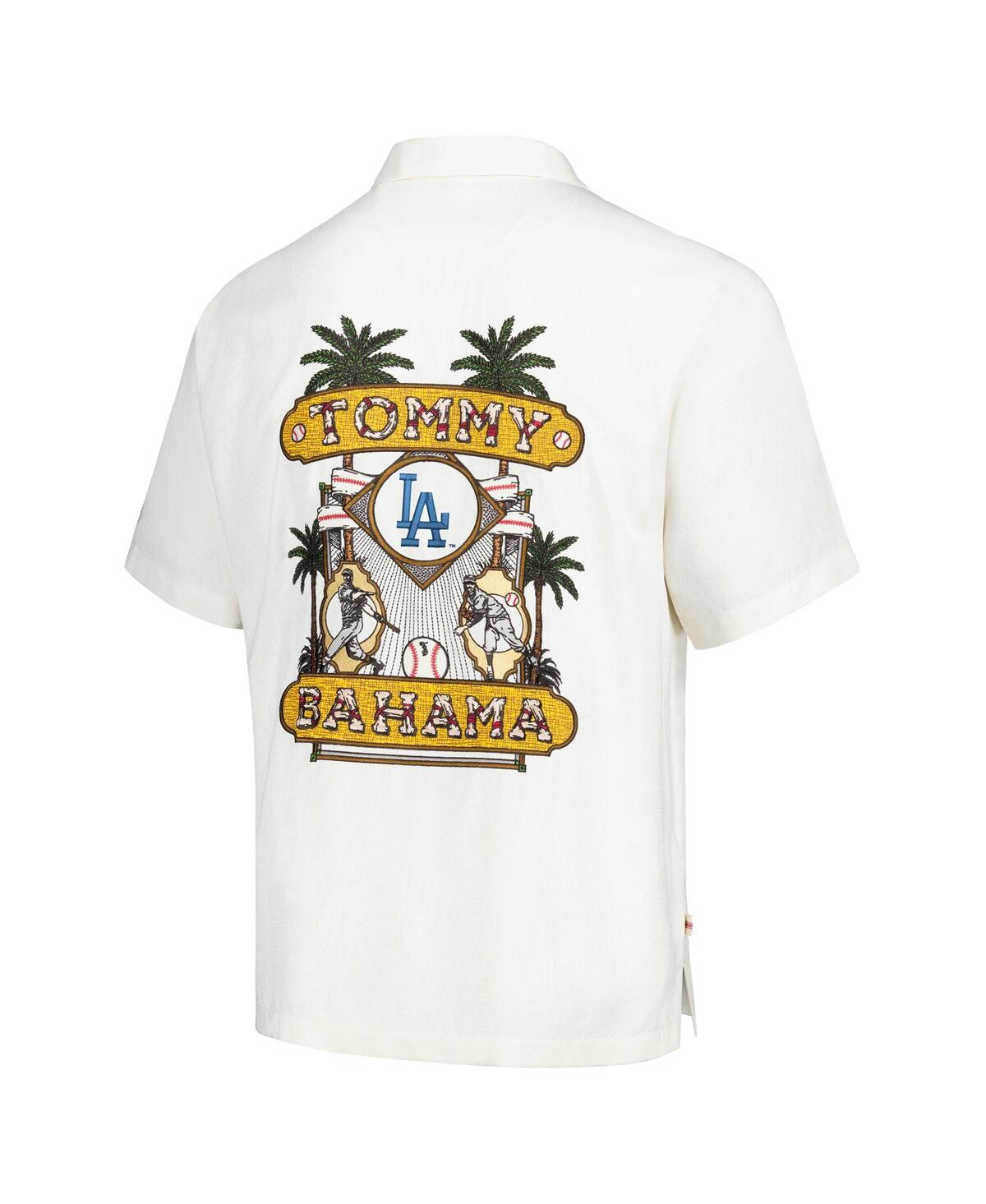 Tommy Bahama Men'sLos Angeles Dodgers Pitcher's Paradiso Button-Up Camp Shirt - White