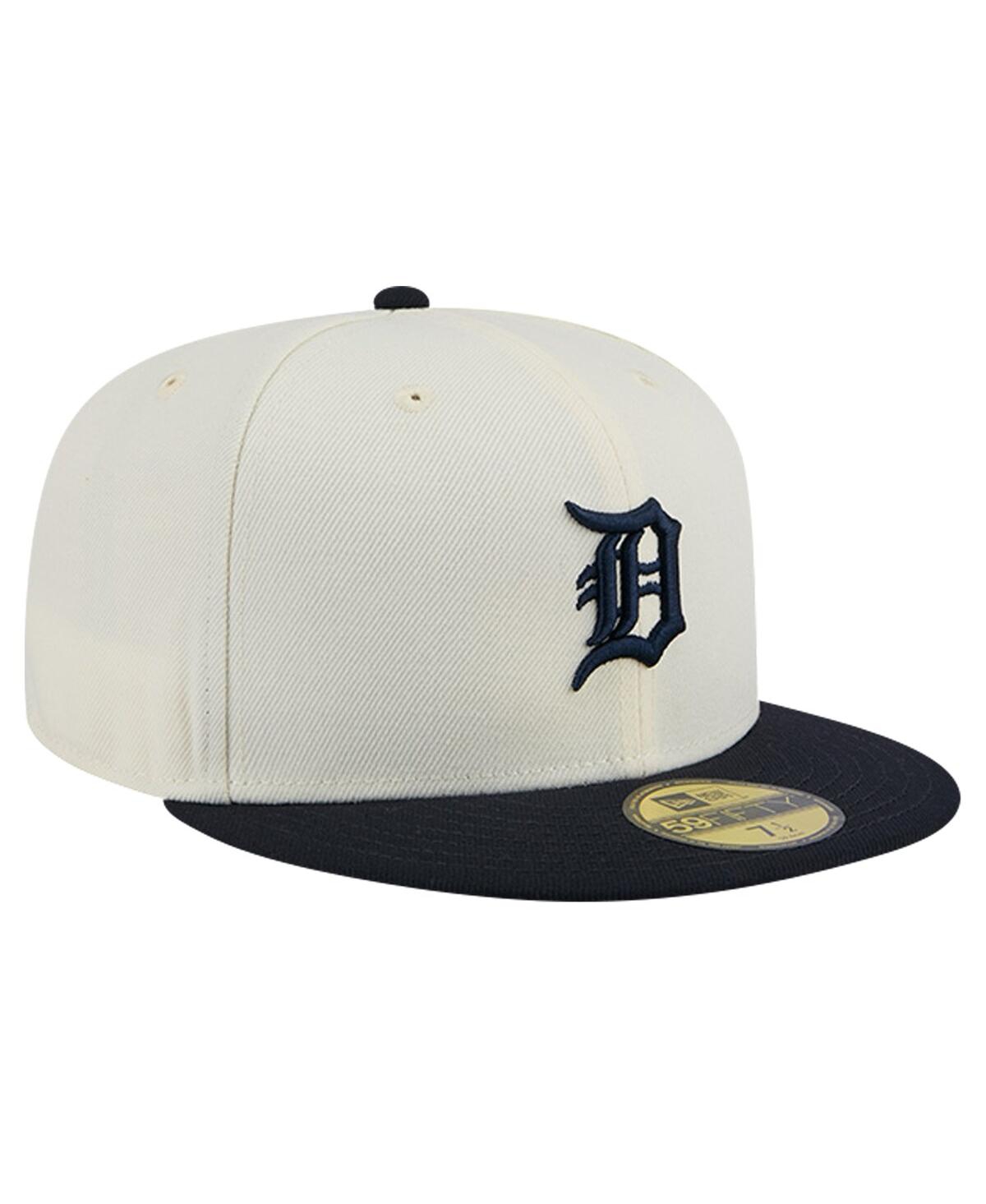 NEW ERA MEN'S WHITE DETROIT TIGERS EVERGREEN CHROME 59FIFTY FITTED HAT 