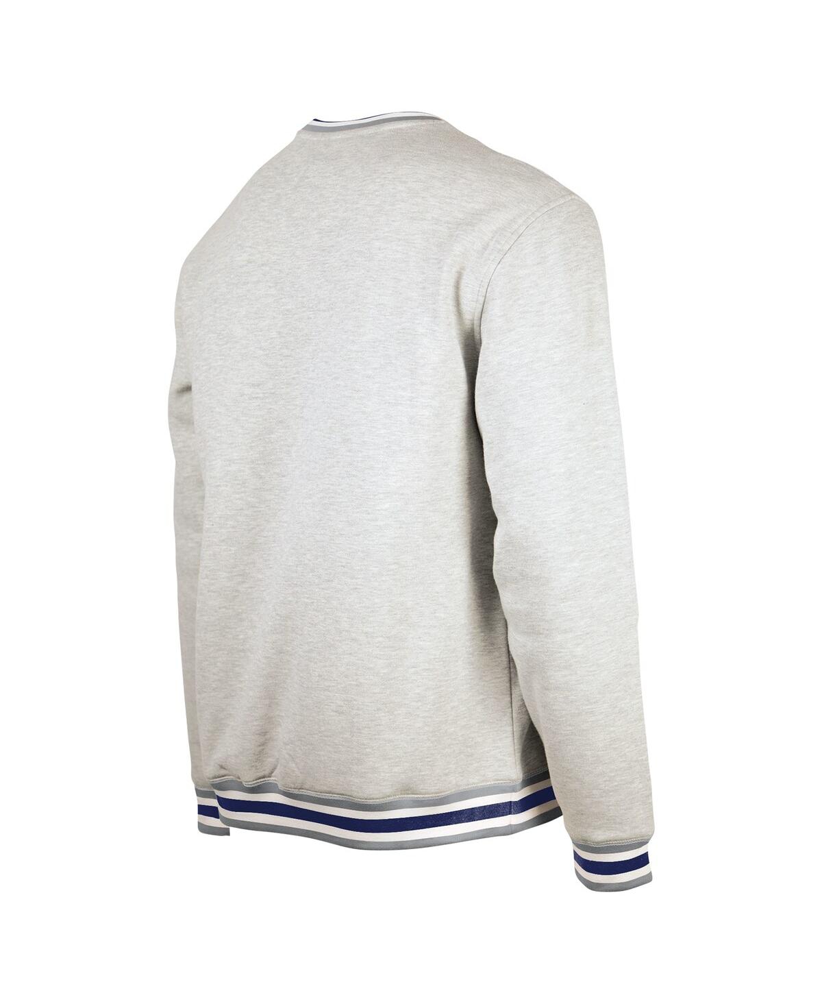 Shop New Era Men's Heather Gray Chicago Cubs Throwback Classic Pullover Sweatshirt