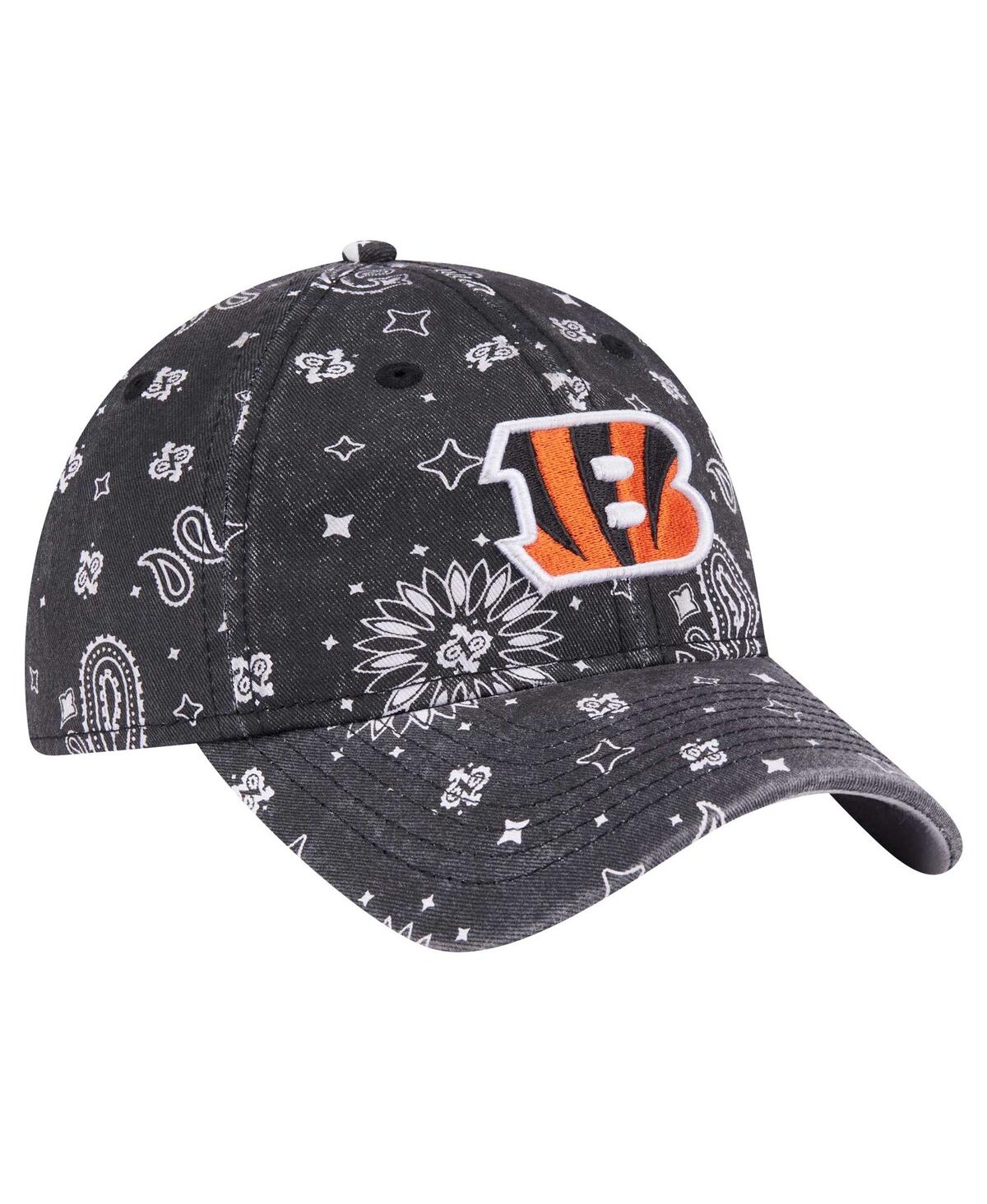 New Era Women's Black Cincinnati Bengals Paisley 9twenty Adjustable Hat In Black