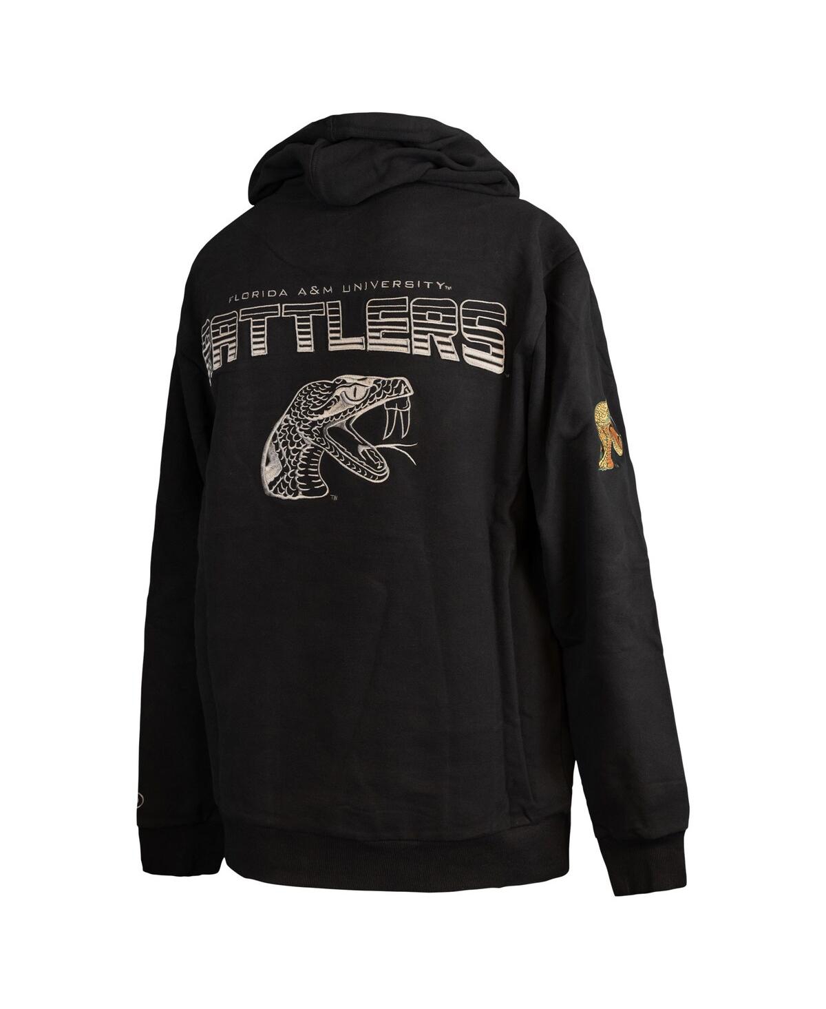 Shop Fisll Men"s Black Florida A M Rattlers Puff Print Sliced Pullover Hoodie