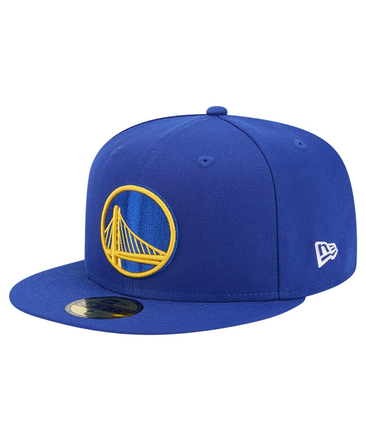 Shop New Era Men's Royal Golden State Warriors Court Sport Leather Applique 59fifty Fitted Hat