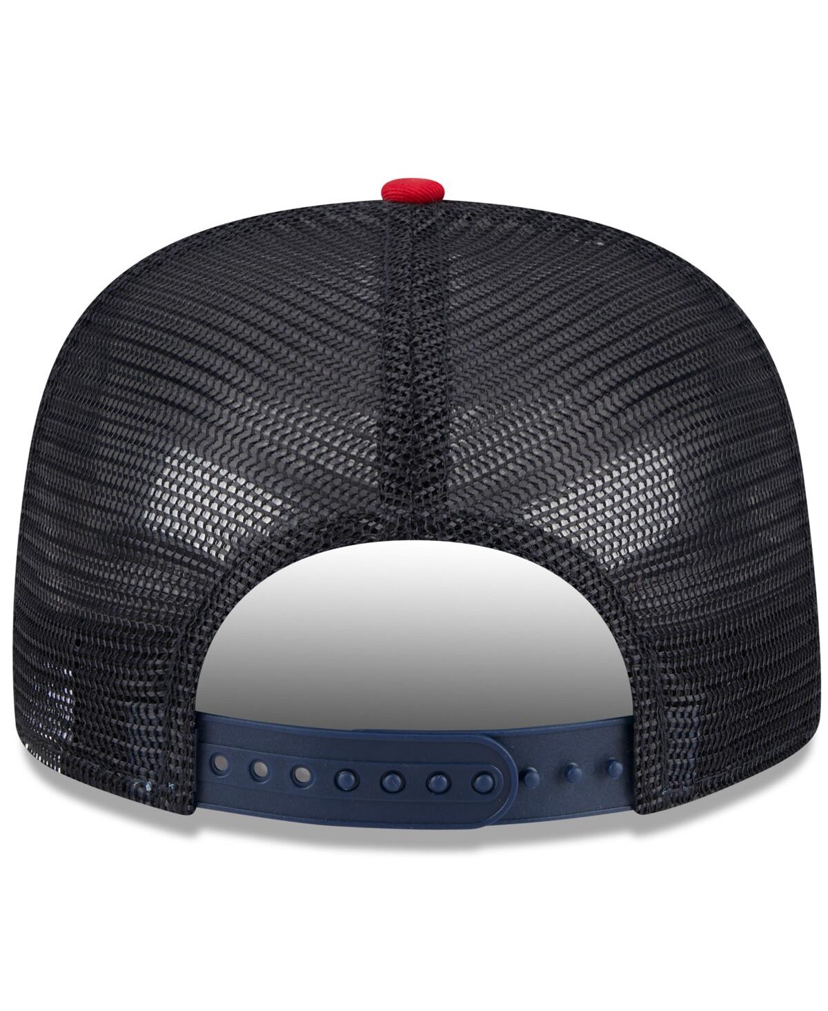 New Era Men's White/red Atlanta Braves Team Foam Front A-frame Trucker 9fifty Snapback Hat In White Red