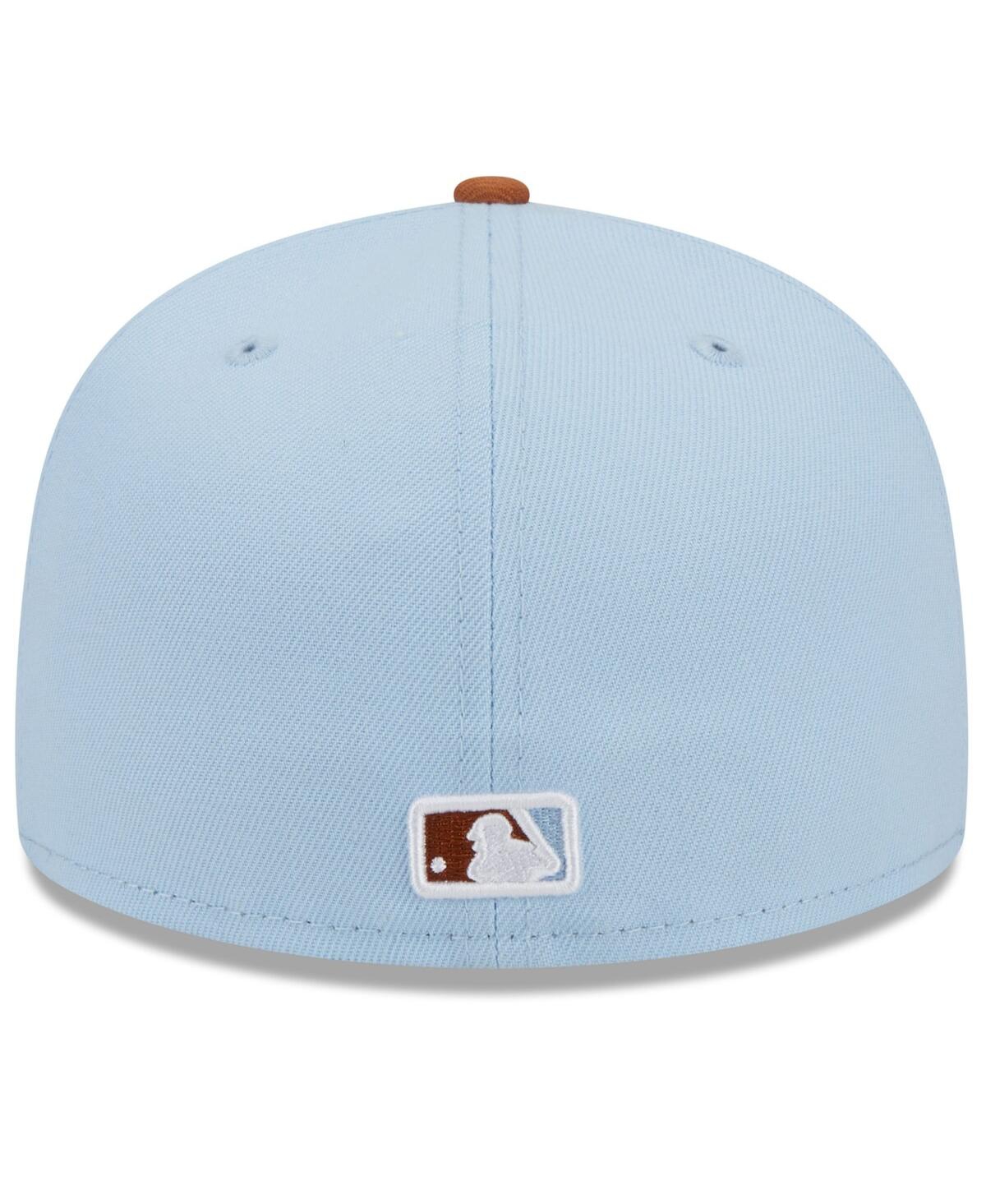 New Era Men'sBrown Boston Red Sox Spring Color Basic Two-Tone 59Fifty Fitted Hat - Light Blue