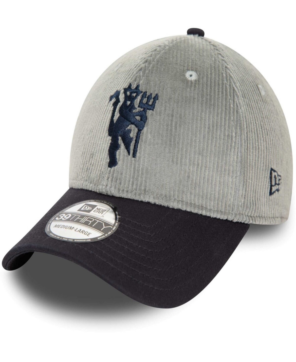 Shop New Era Men's Gray Manchester United Corduroy 39thirty Flex Hat