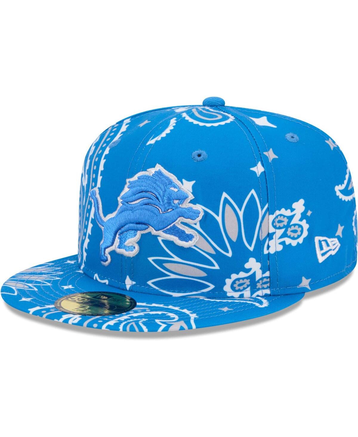 Shop New Era Men's Blue Detroit Lions Paisley 59fifty Fitted Hat