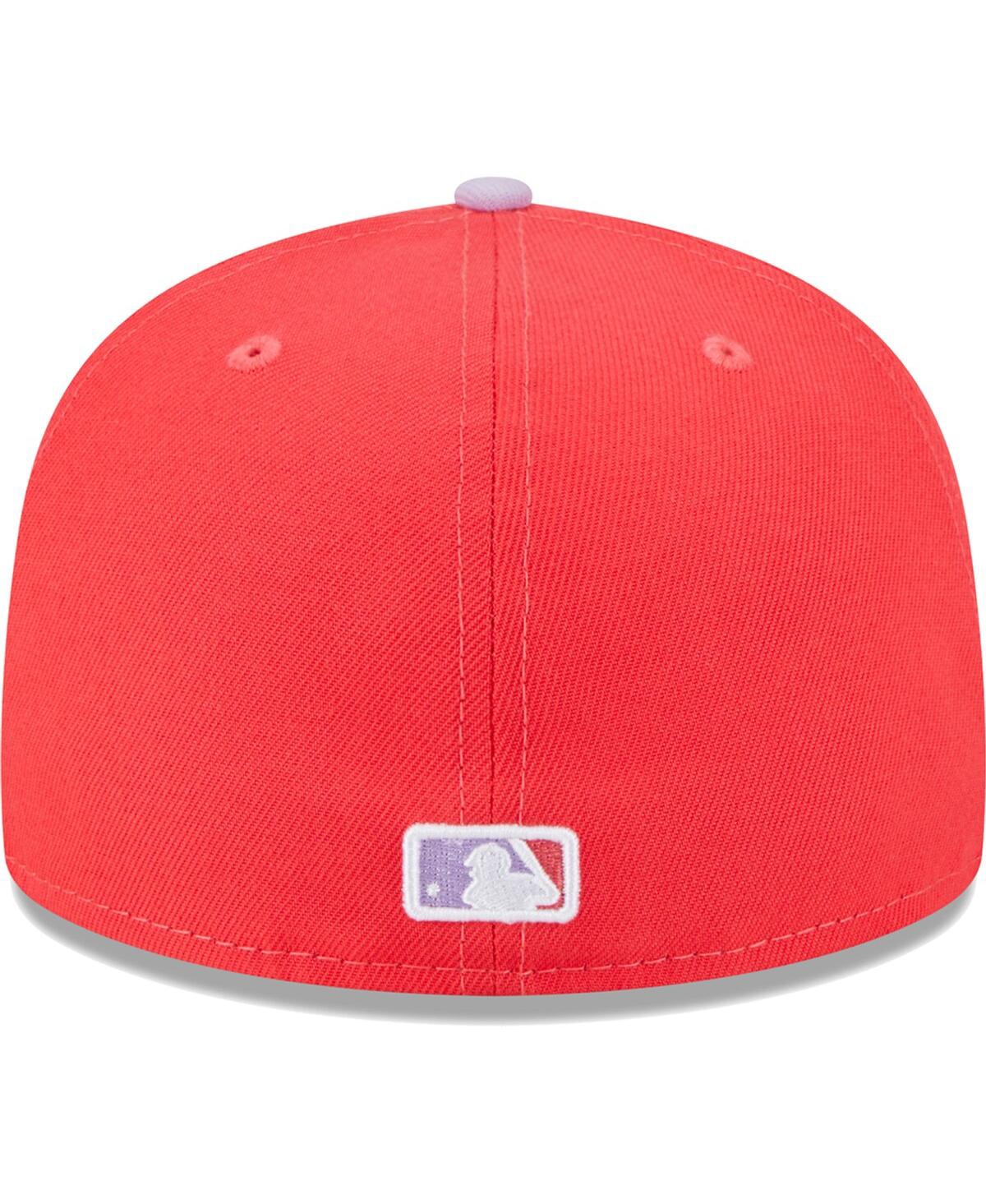NEW ERA MEN'S RED/LAVENDER PITTSBURGH PIRATES SPRING COLOR TWO-TONE 59FIFTY FITTED HAT 