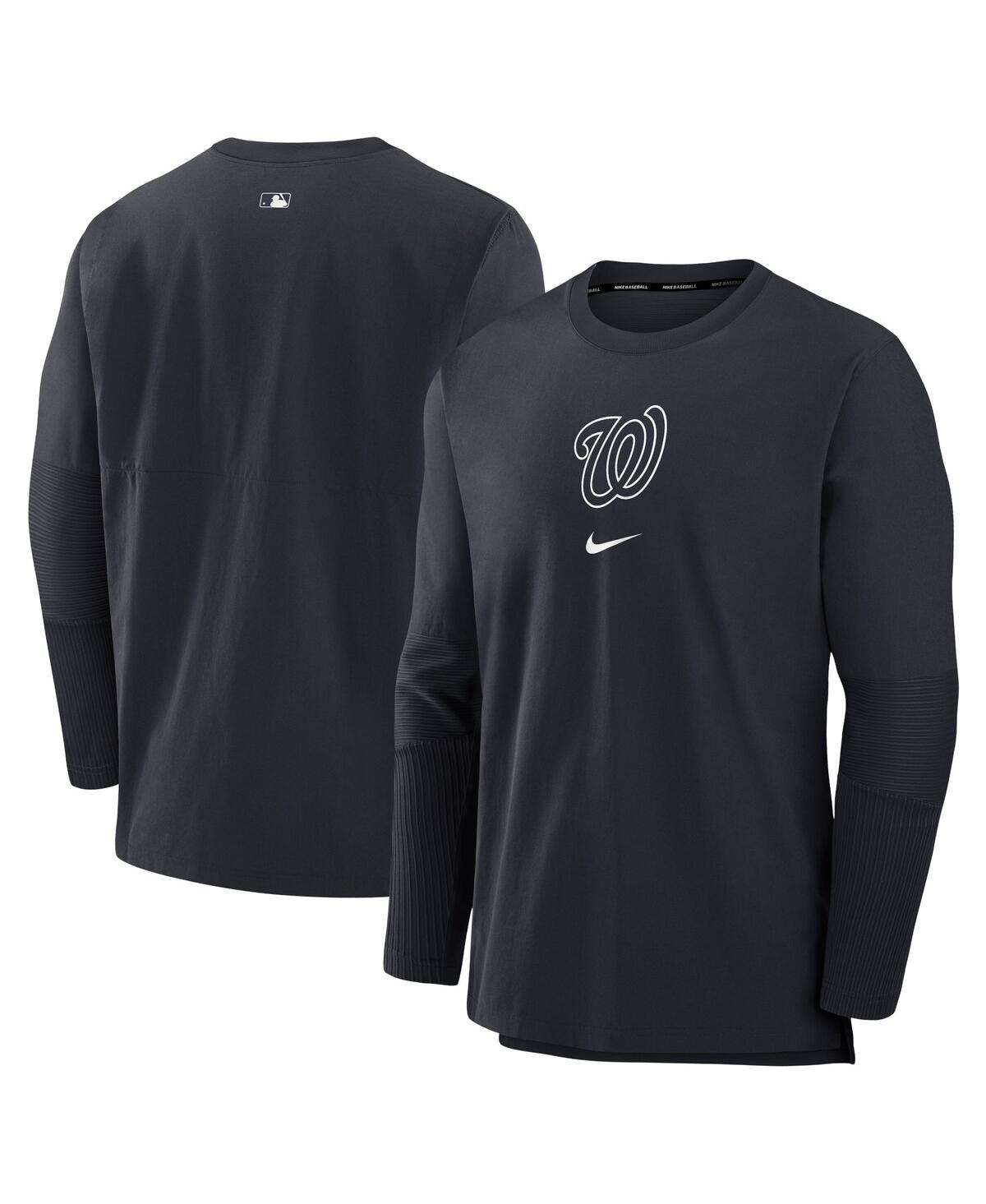 Men's Navy Washington Nationals Authentic Collection Player Performance Pullover Sweatshirt - Navy