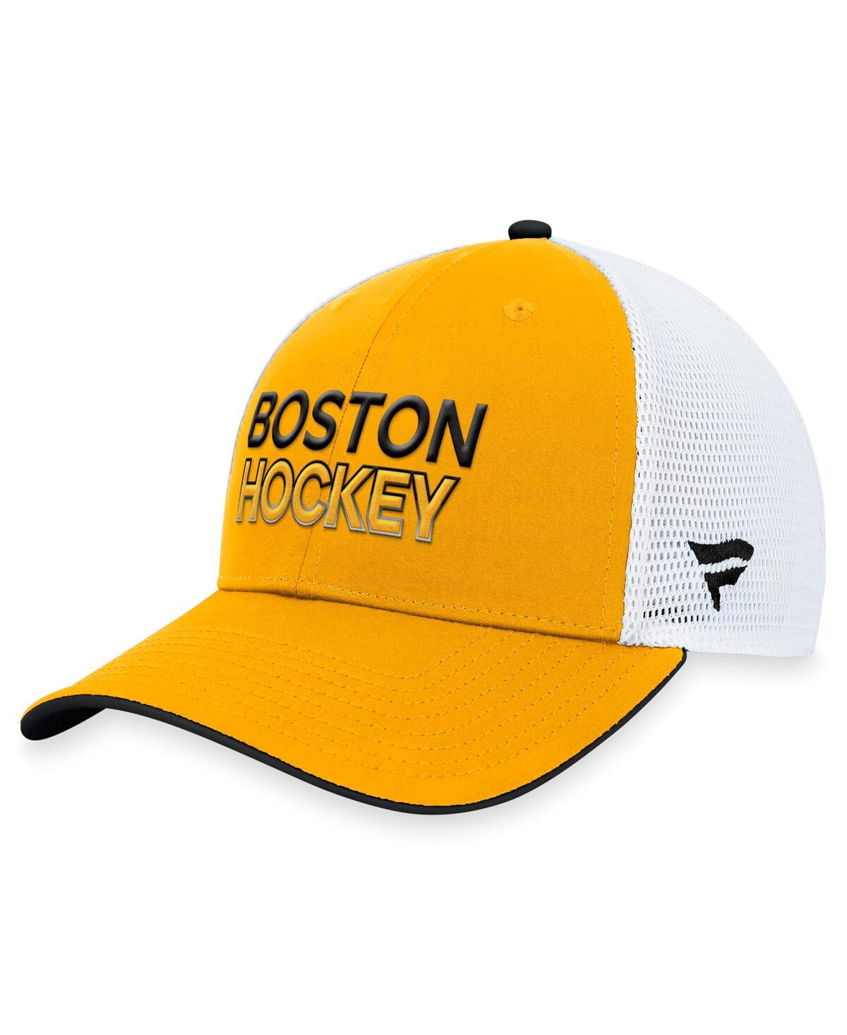Fanatics Branded Men's Gold Boston Bruins Alternate Authentic Pro Trucker Adjustable Hat