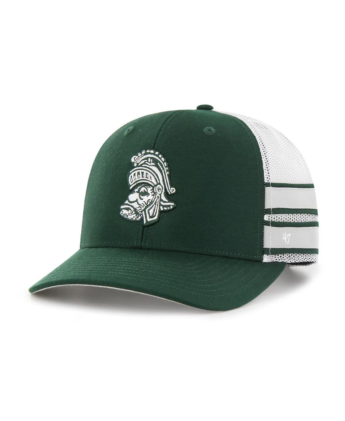 47 Brand Men's Green Michigan State Spartans Straight Eight Adjustable Trucker Hat - Green