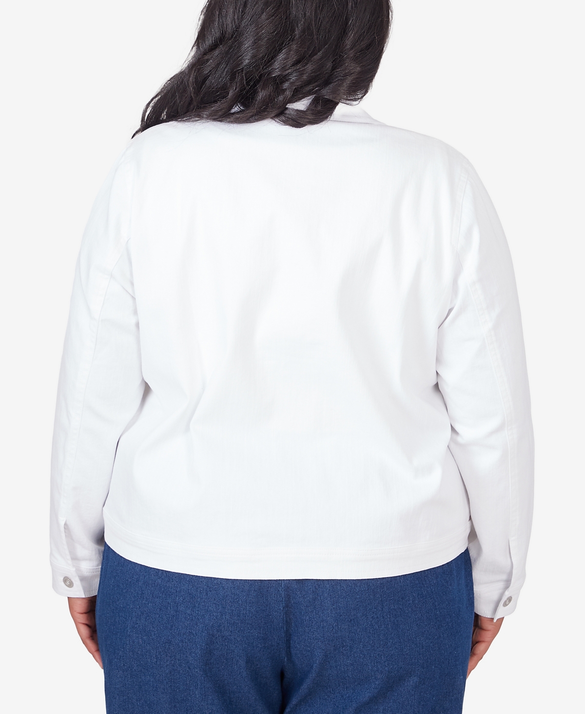 Shop Alfred Dunner Plus Size Classic Fit Denim Jacket In White