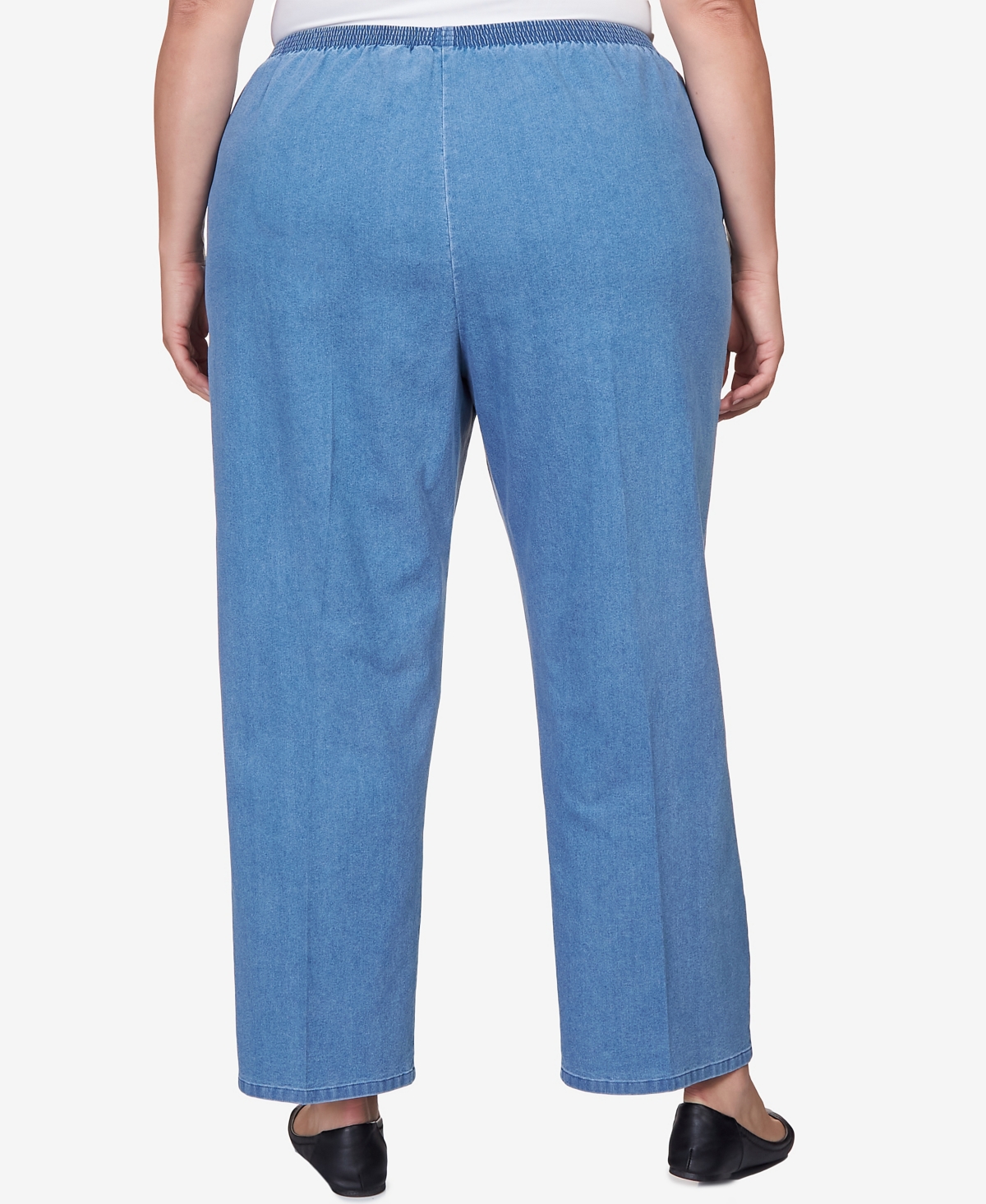 Alfred Dunner Plus Size Elastic Waist Average Length Denim Pant