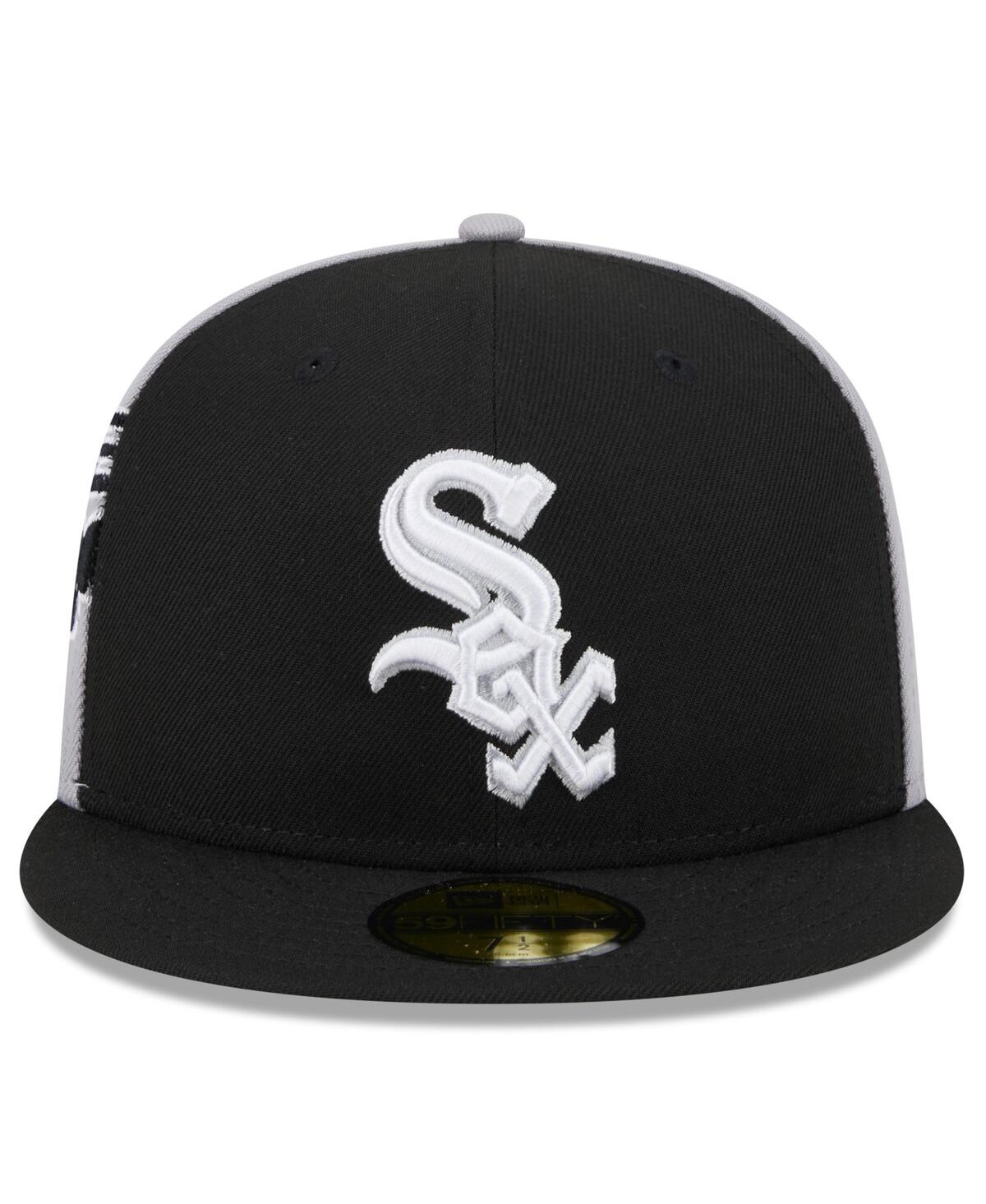 Shop New Era Men's Black/gray Chicago White Sox Gameday Sideswipe 59fifty Fitted Hat In Black Gray