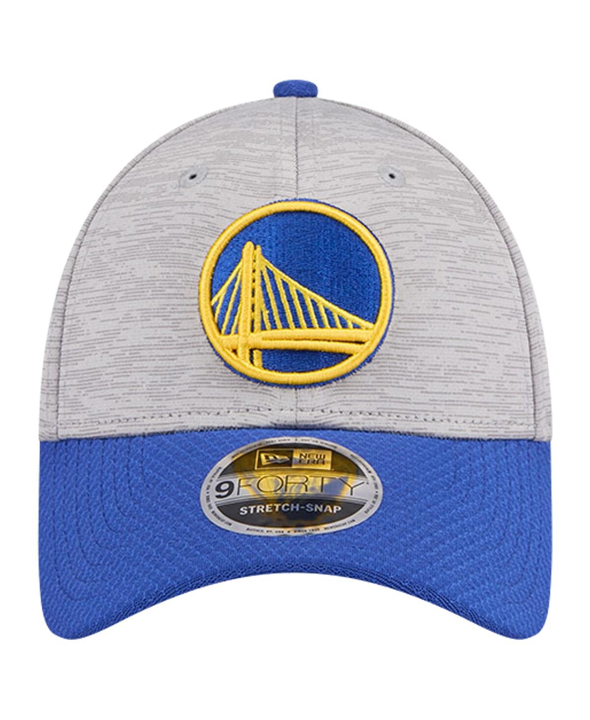 New Era Men's Heather Gray/royal Golden State Warriors Active Digi-tech Two-tone 9forty Adjustable Hat In Heather Gr