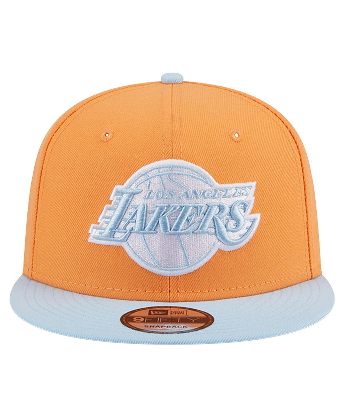 New Era Men's Orange/Light Blue Los Angeles Lakers 2-Tone Color Pack 9Fifty Snapback Hat