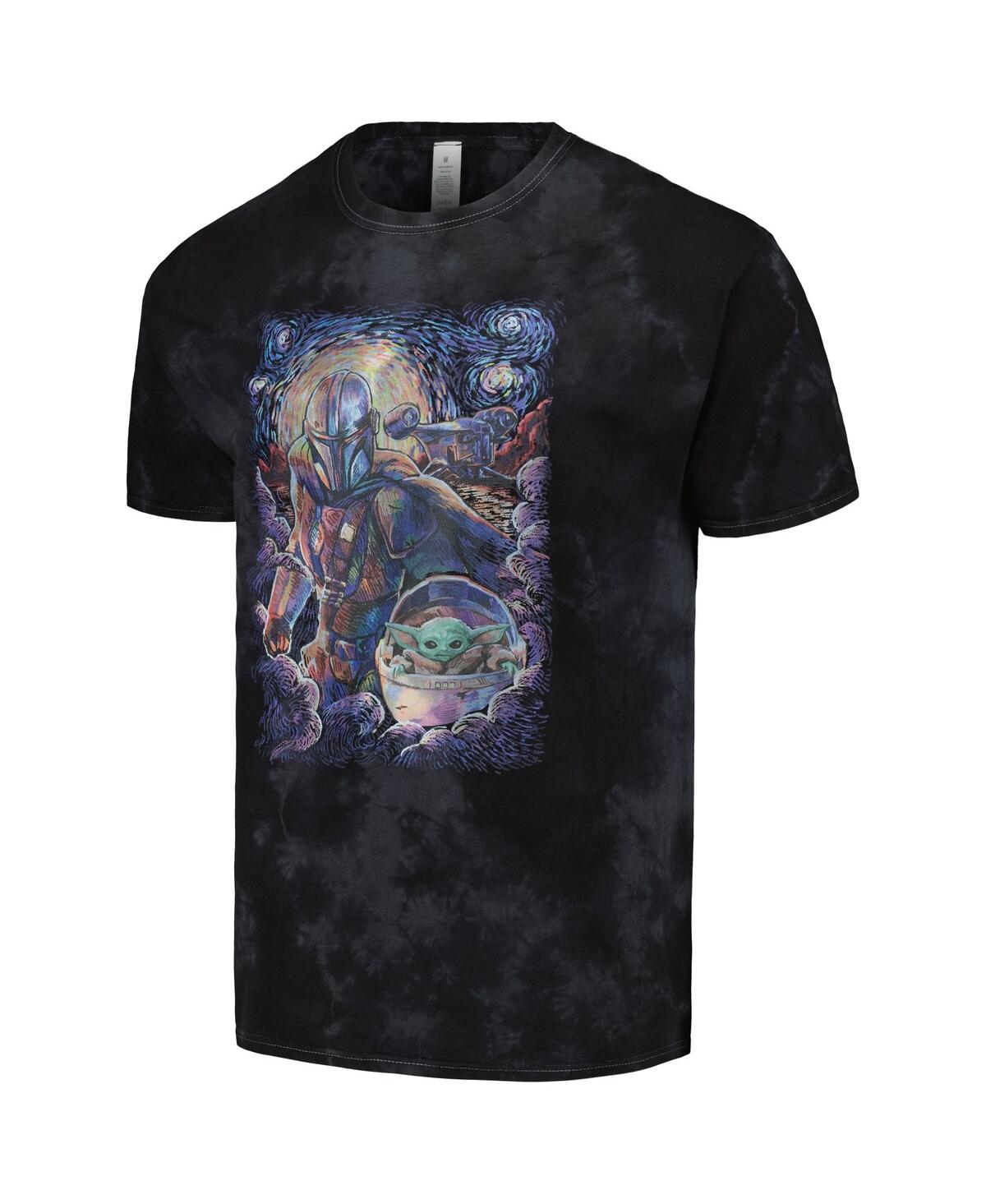Shop Mad Engine Unisex Black The Mandalorian Mando Child Razor Painted Stars Graphic T-shirt