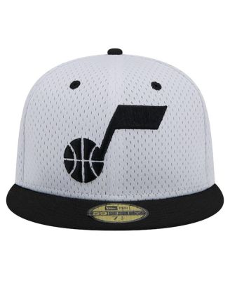 Men's White/Black Utah Jazz Throwback 2Tone 59fifty Fitted Hat