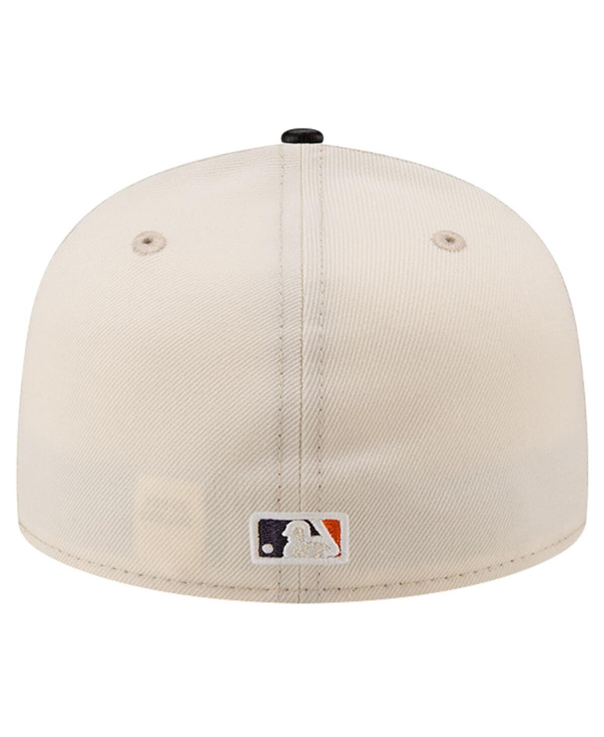 Shop New Era Men's Cream Houston Astros Game Night Leather Visor 59fifty Fitted Hat