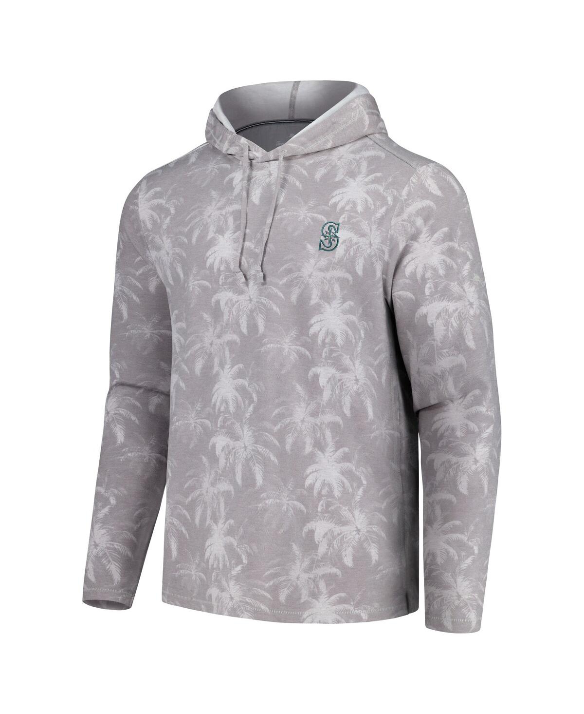 Shop Tommy Bahama Men's Gray Seattle Mariners Palm Frenzy Hoodie Long Sleeve T-shirt