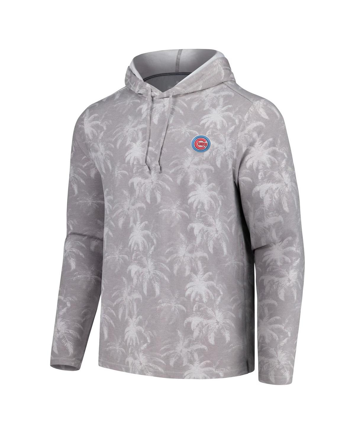 Shop Tommy Bahama Men's Gray Chicago Cubs Palm Frenzy Hoodie Long Sleeve T-shirt
