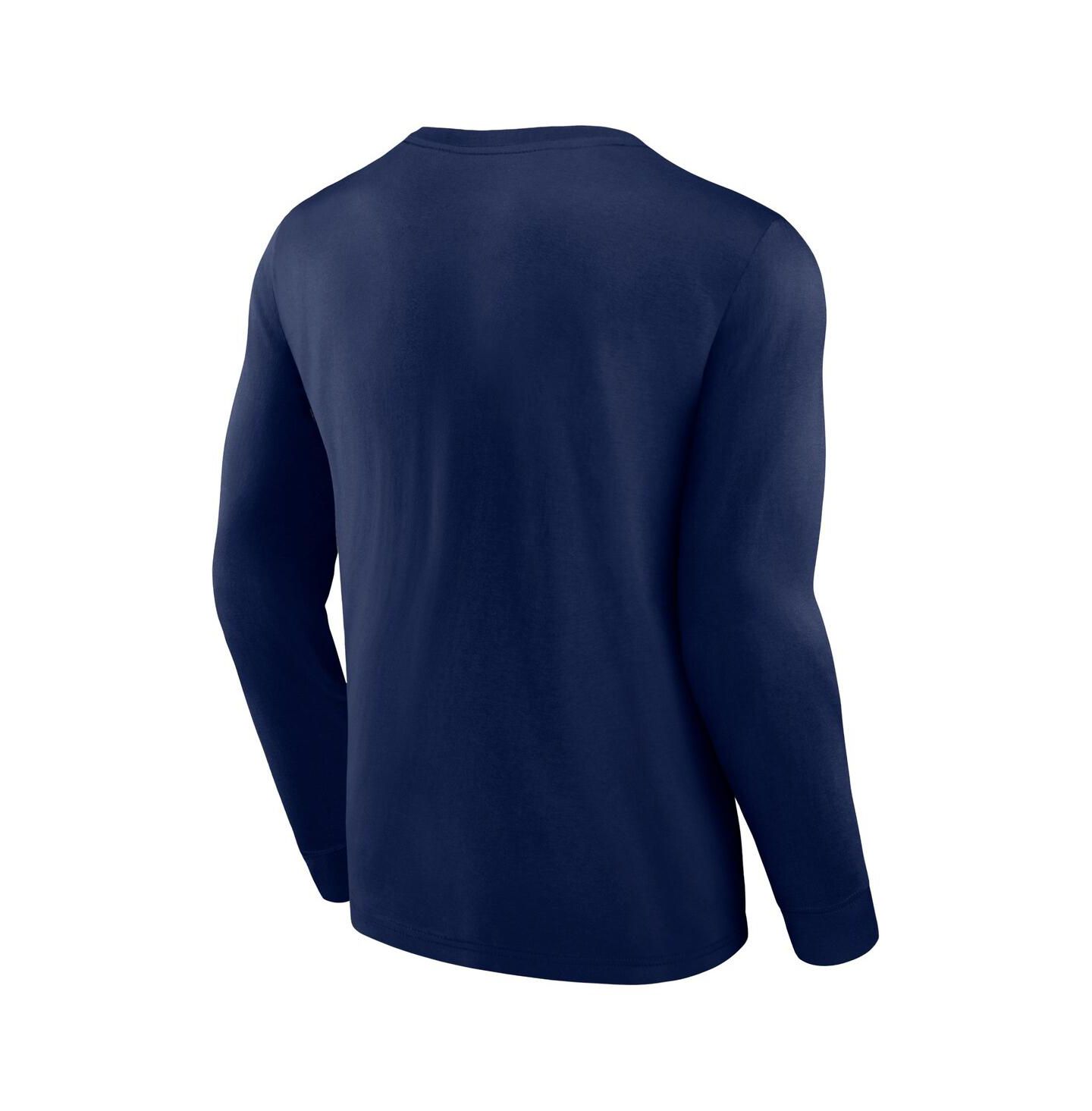 Мужская футболка Fanatics Branded Navy New Orleans Pelicans Baseline Long Sleeve — фото 3