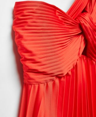Mango Women's Asymmetrical Pleated Dress - Macy's