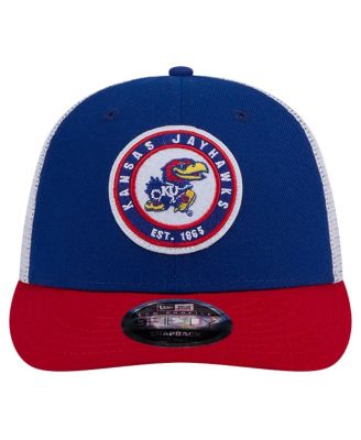Men's Royal Kansas Jayhawks Throwback Circle Patch 9Fifty Trucker Snapback Hat