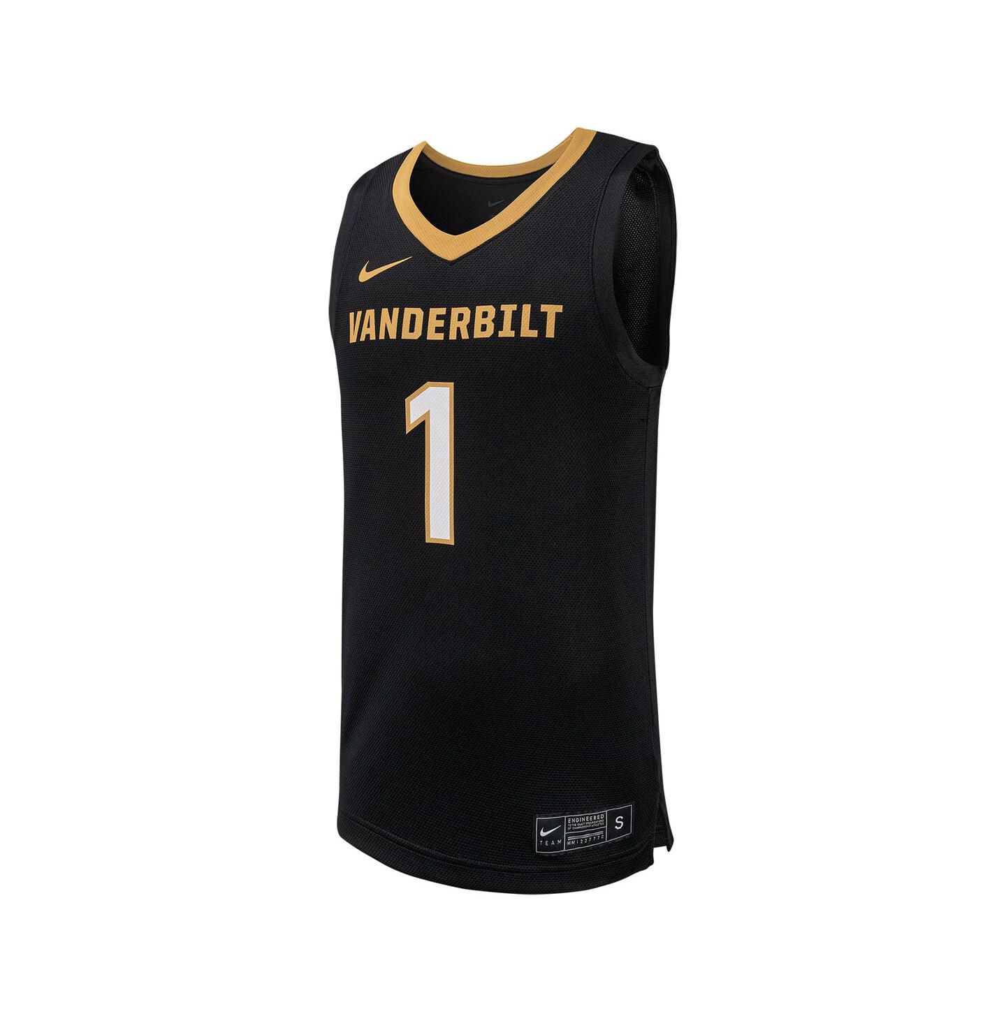 Мужской топ Nike 1 Black Vanderbilt Commodores Replica Basketball Jersey — фото 3