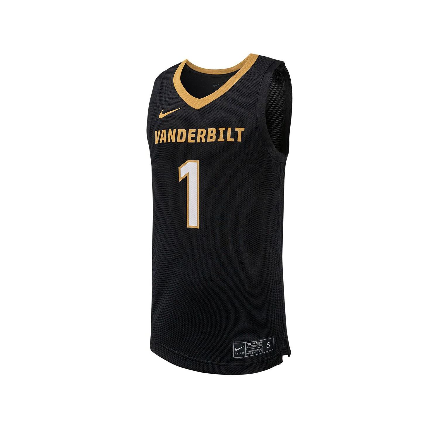 Men's 1 Black Vanderbilt Commodores Replica Basketball Jersey