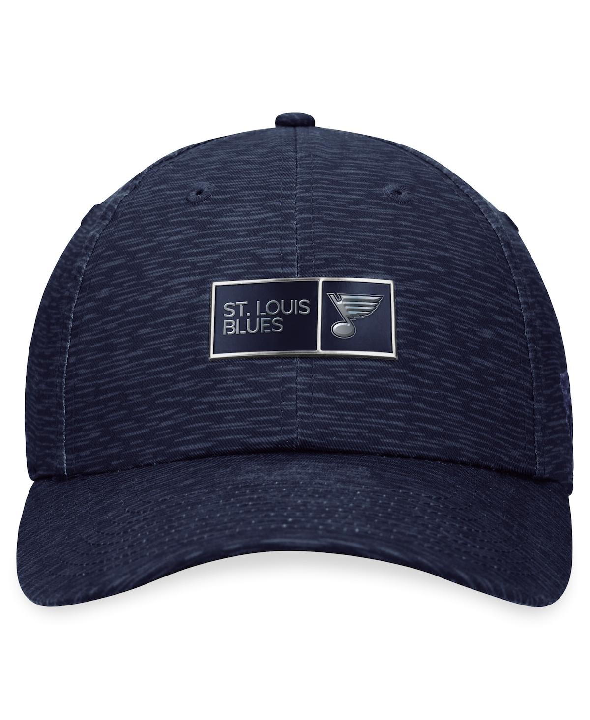 Shop Fanatics Branded Men's Navy St. Louis Blues Authentic Pro Road Adjustable Hat In Ath Navy